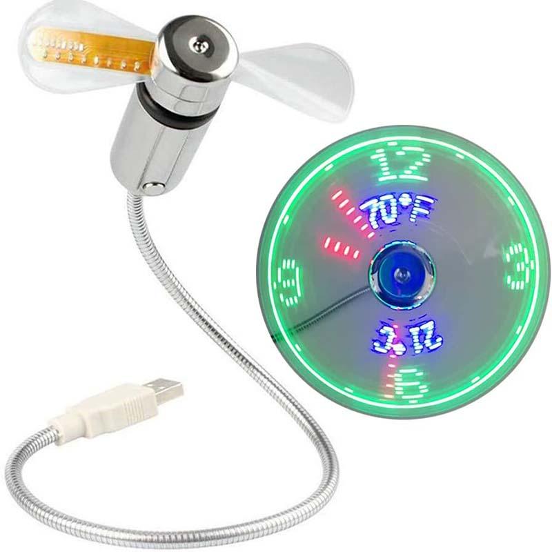 š„USB Fan with LED Clock Lighting