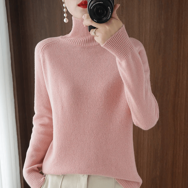 🔥Women's Solid Turtleneck Knit Sweater