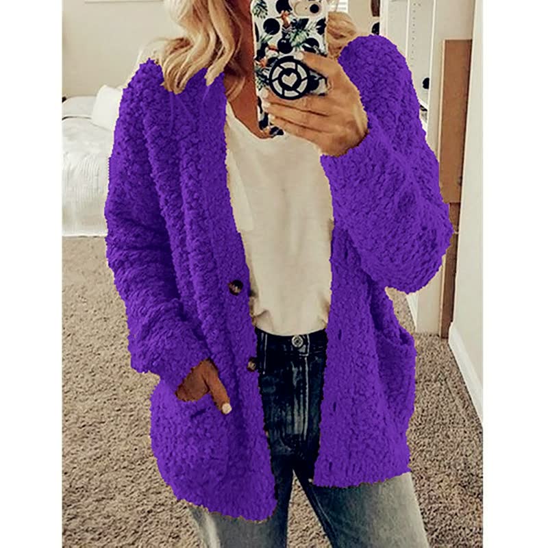 Autumn And Winter Plus Size Cardigan Casual Velvet Short Jacket