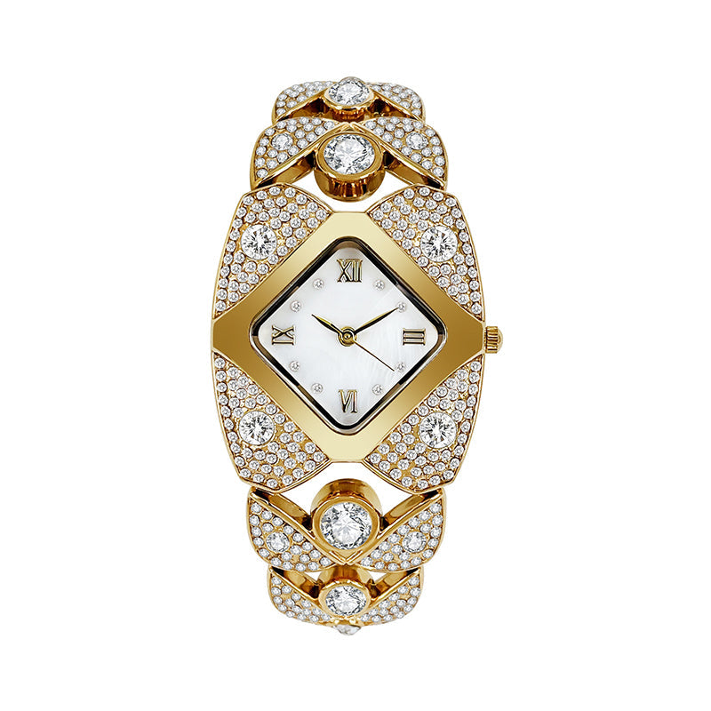 Women's Retro Quartz Watch with Sparkling Rhinestones