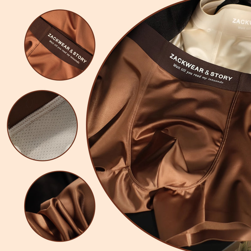 Men's Luxury Glossy High Stretch Boxer Briefs 3-Pack Set