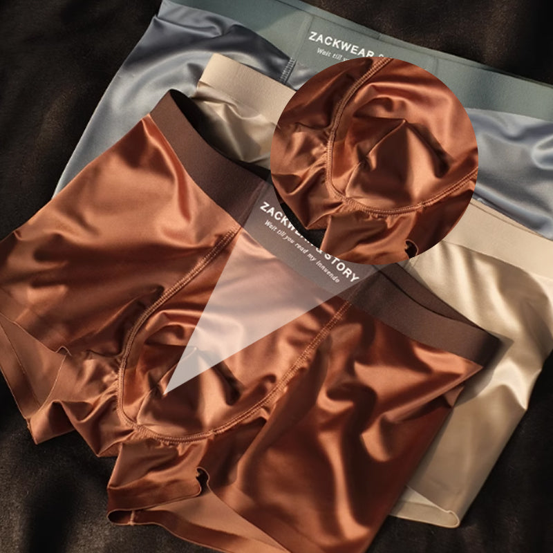 Men's Luxury Glossy High Stretch Boxer Briefs 3-Pack Set