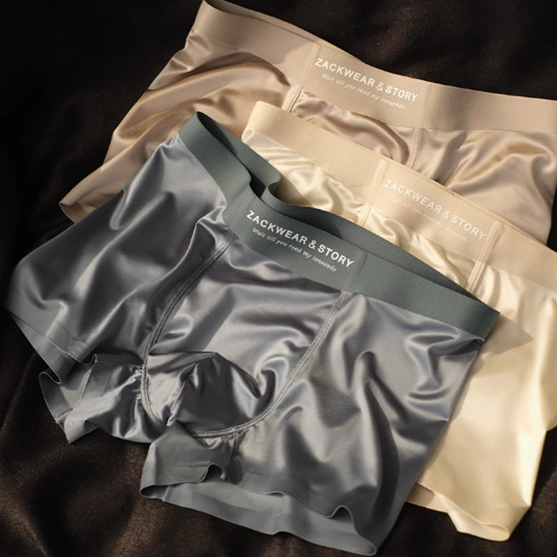 Men's Luxury Glossy High Stretch Boxer Briefs 3-Pack Set