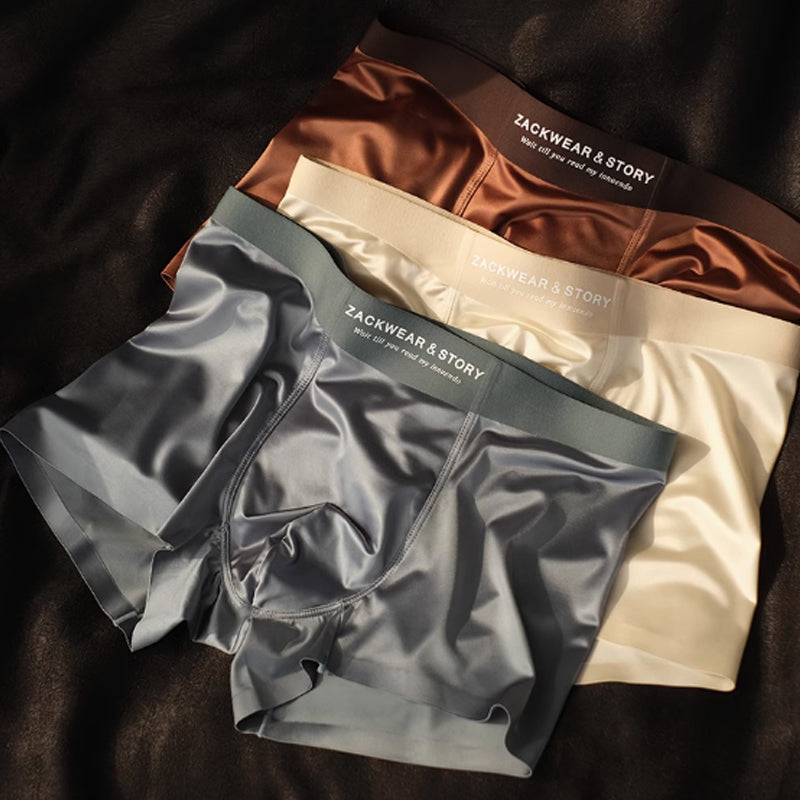 Men's Luxury Glossy High Stretch Boxer Briefs 3-Pack Set