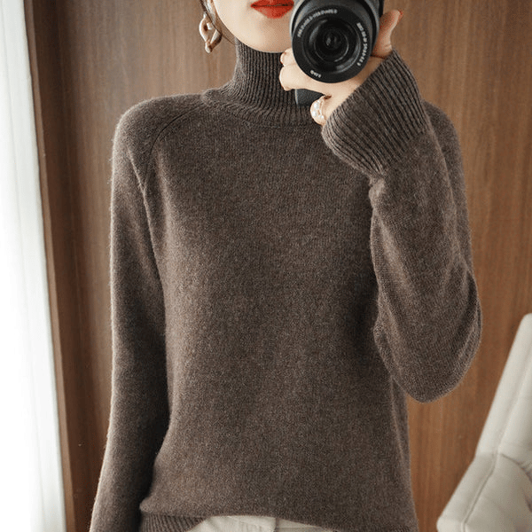🔥Women's Solid Turtleneck Knit Sweater