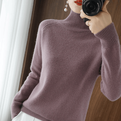 🔥Women's Solid Turtleneck Knit Sweater