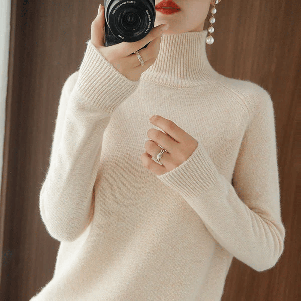 🔥Women's Solid Turtleneck Knit Sweater