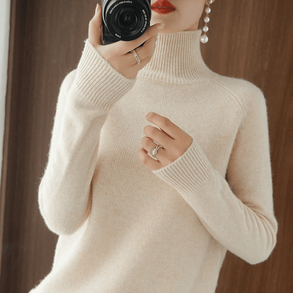 🔥Women's Solid Turtleneck Knit Sweater