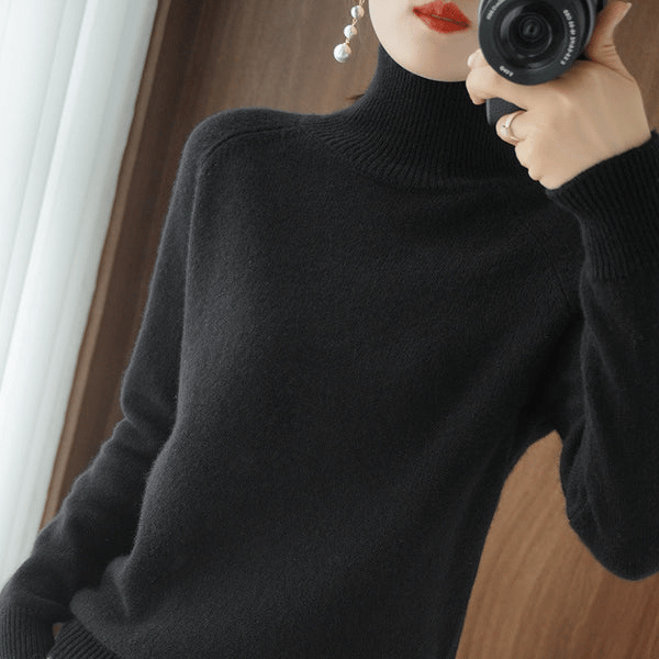 🔥Women's Solid Turtleneck Knit Sweater