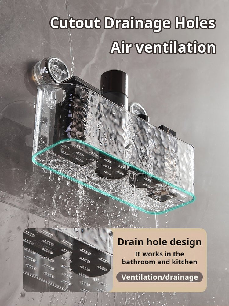 💥Light Luxury Style Glacier Pattern Suction Cup Shelf