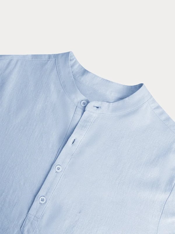 Men's linen casual long-sleeved shirt