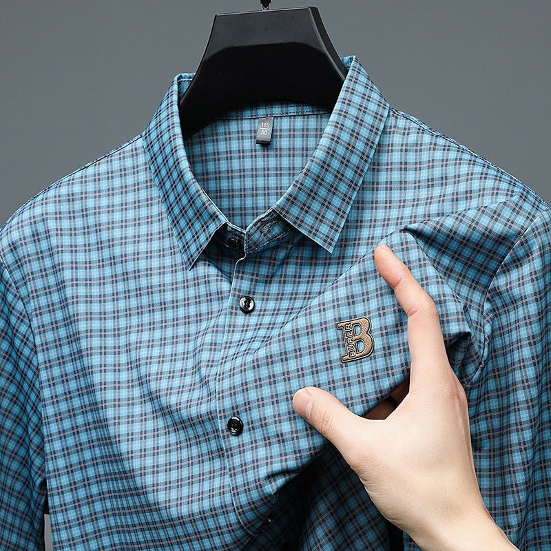 Men's Casual Plaid Short Sleeve Shirt