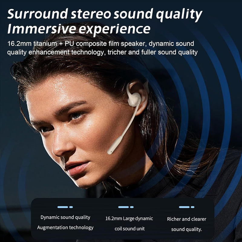 Open-Ear Bluetooth Headset with Noise-Cancelling Mic