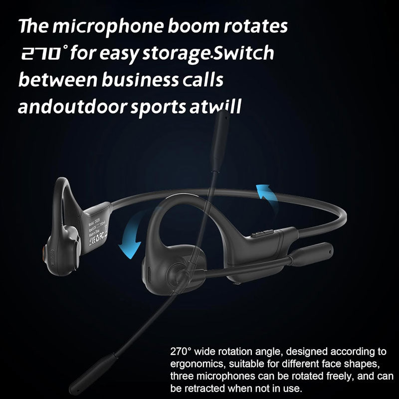 Open-Ear Bluetooth Headset with Noise-Cancelling Mic