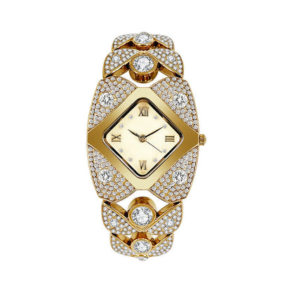 Women's Retro Quartz Watch with Sparkling Rhinestones