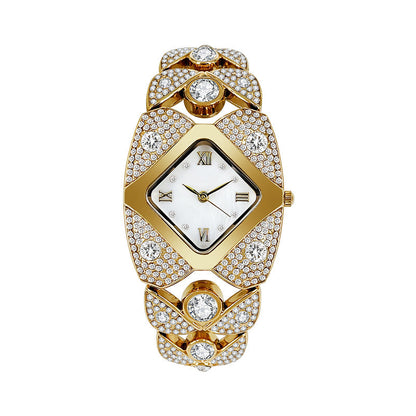 Women's Retro Quartz Watch with Sparkling Rhinestones