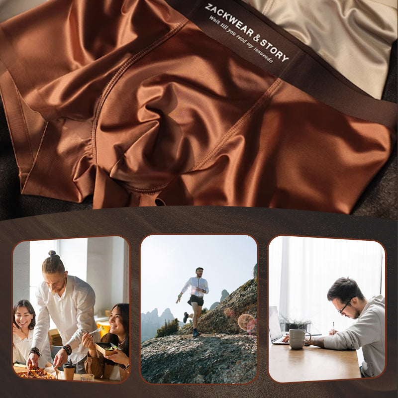 Men's Luxury Glossy High Stretch Boxer Briefs 3-Pack Set