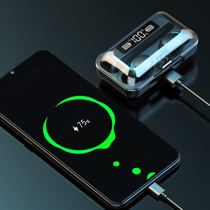 9D HiFi Stereo Wireless Blueteeth in-Ear Earphone, LED Display & Waterproof