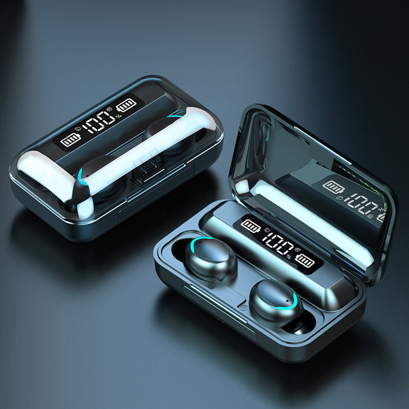 9D HiFi Stereo Wireless Blueteeth in-Ear Earphone, LED Display & Waterproof